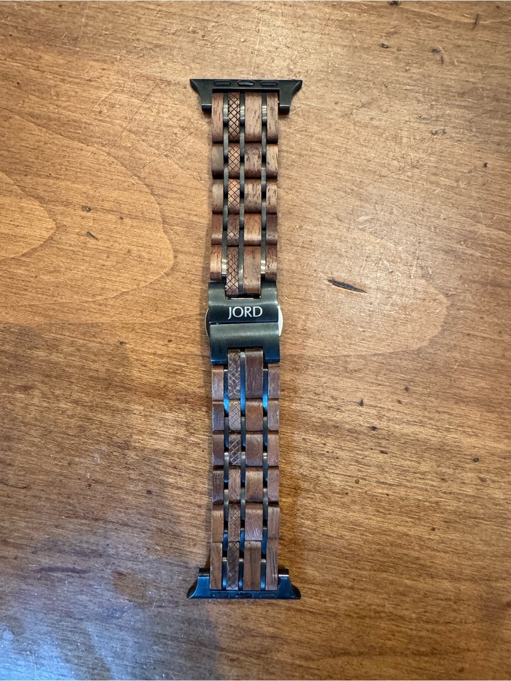 Jord wood and stainless steel adjustable Apple Watch band 44mm.